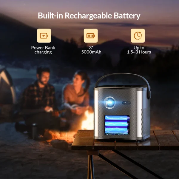 BYINTEK U80 Max Projector 3D 4K Cinema Android 11.0 WiFi Mini Portable 1080P Home Theater Video DLP Projector with Battery - Image 2