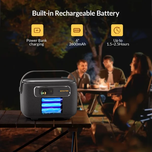 BYINTEK R20 Max Mini Projector 4K DLP Smart WiFi Android 11.0 LED 1080P Outdoor Home Theater Projectors With 15600mAh Battery - Image 2